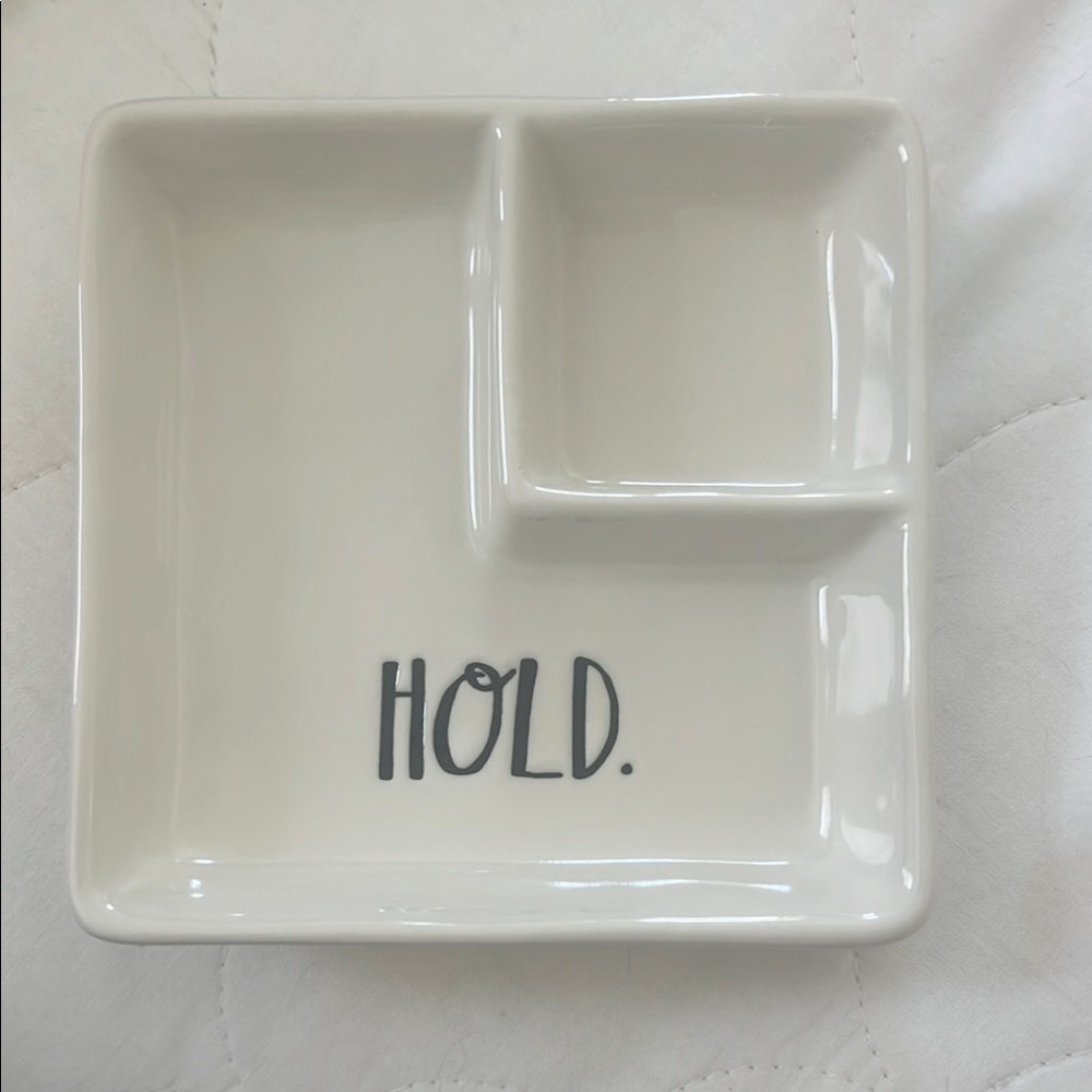 Rae Dunn White Divided Ceramic Plate